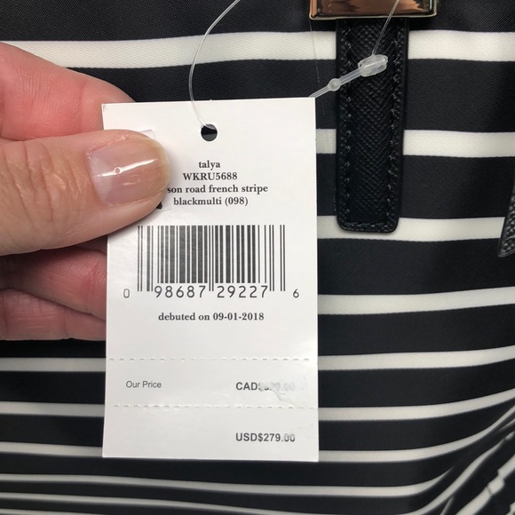 Nwt Kate Spade Talya blackmulti nylon tote - Picture 7 of 8